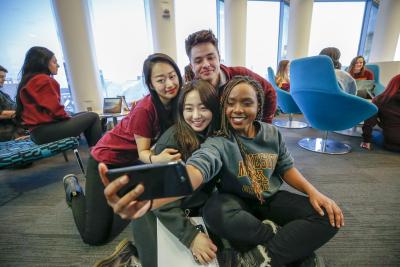 Students take a selfie