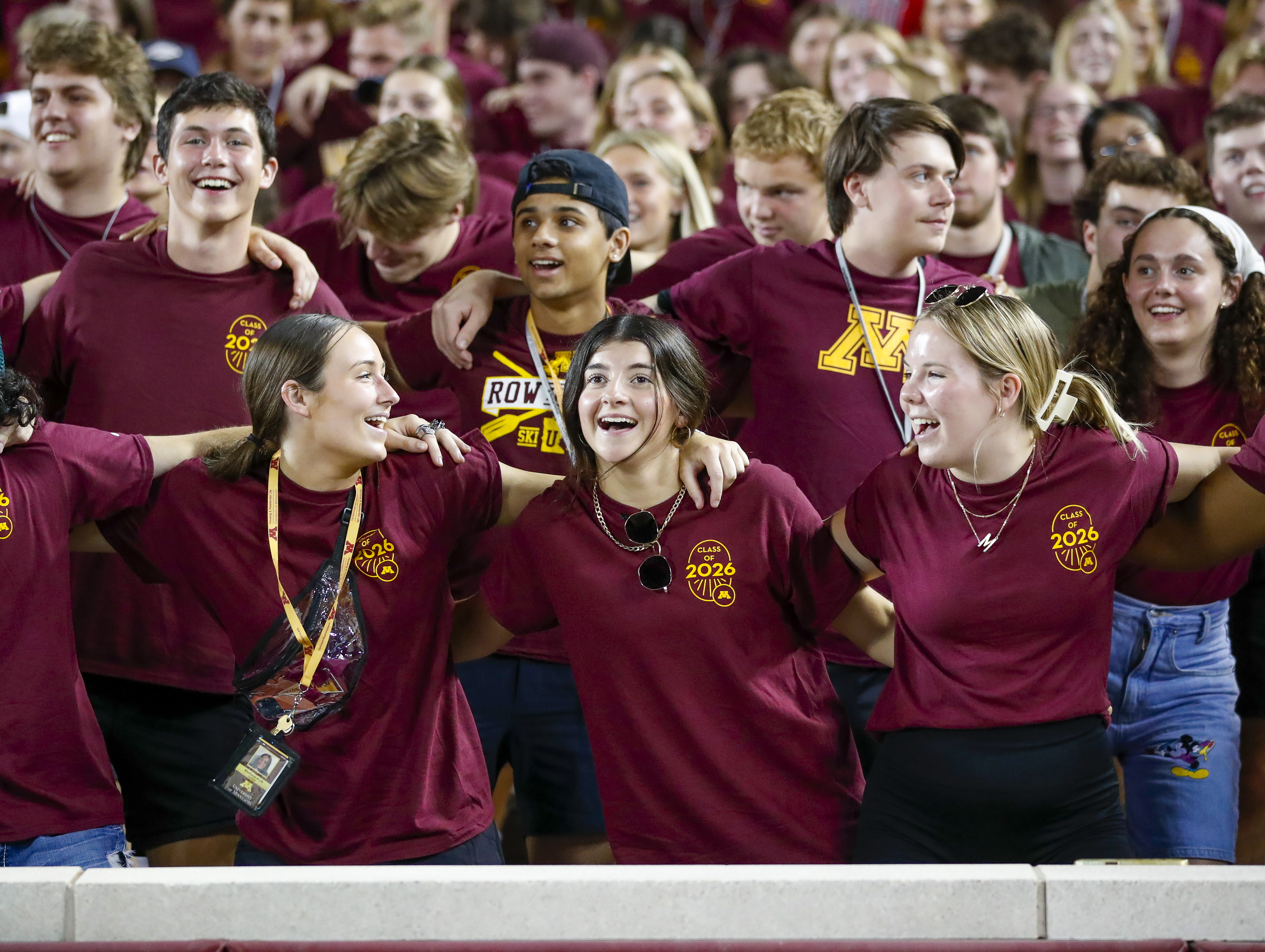 Students cheering in the stands