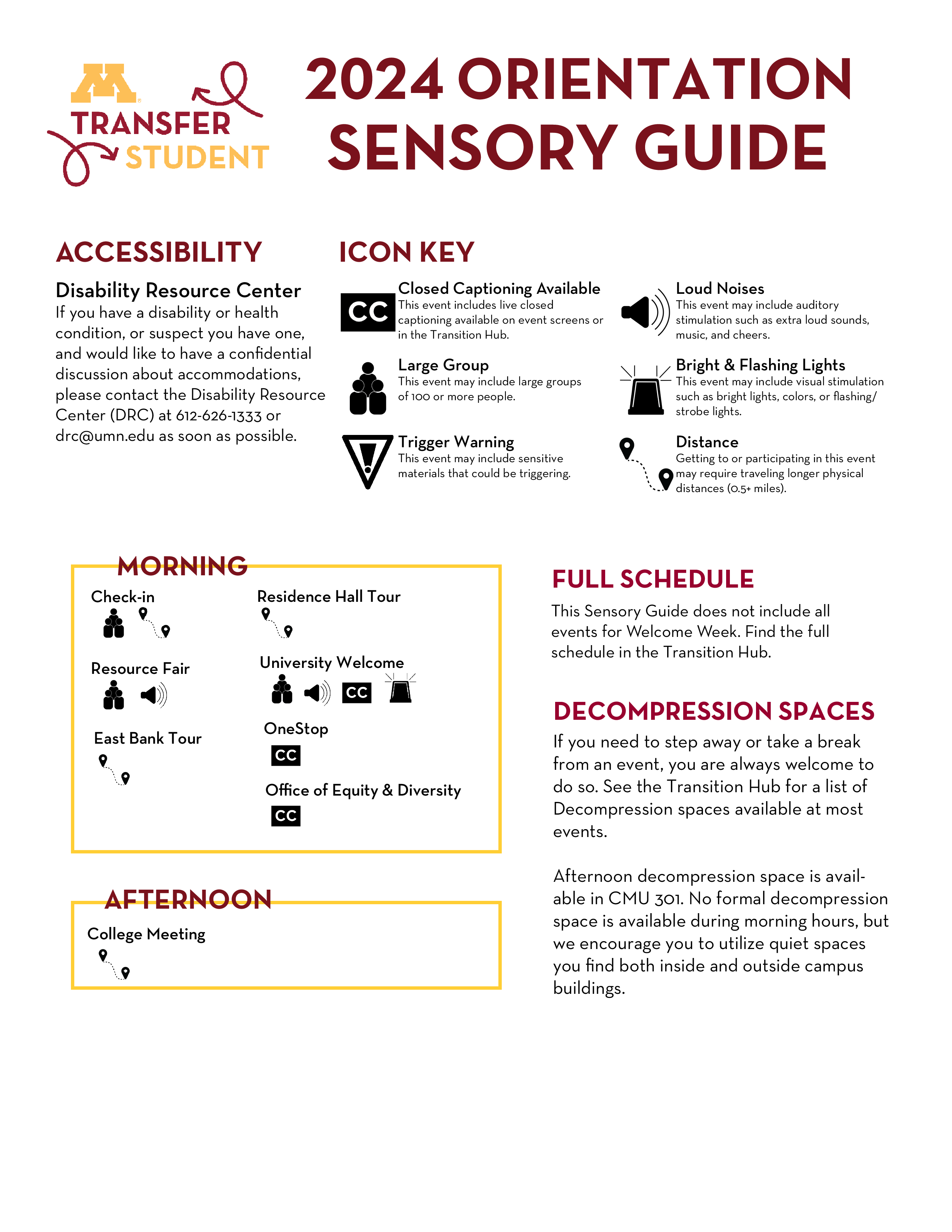 Transfer Sensory Guide
